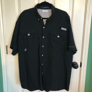 Columbia Bahama PFG Mens Fishing Shirt Black Size 2X Omni Shade